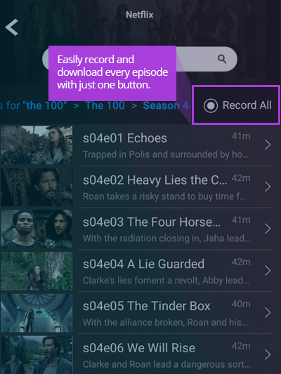 Record every episode of The 100 with one click